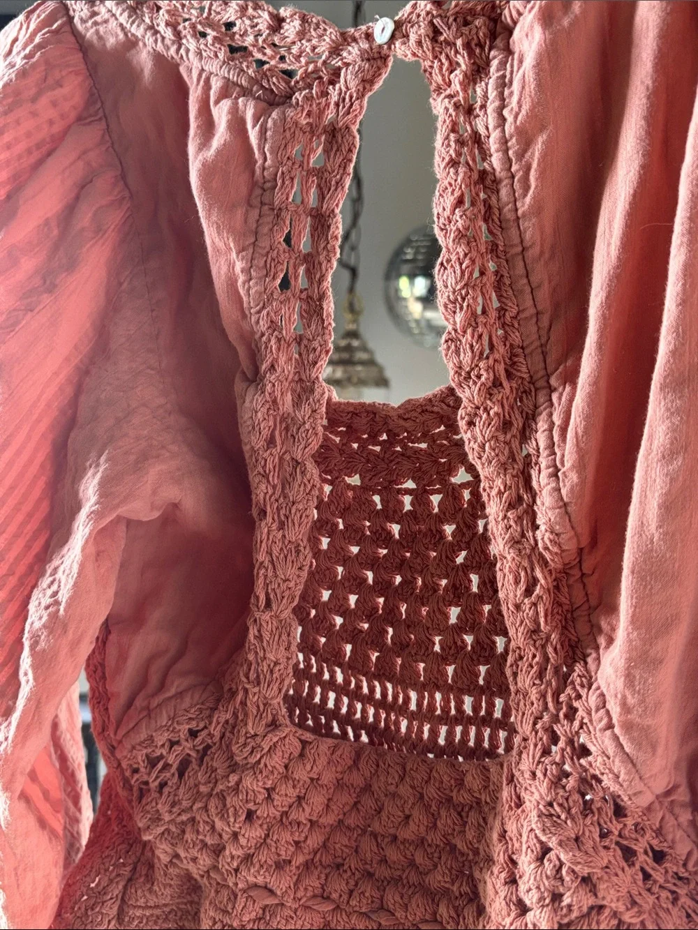 REVOLVE Free People Megan Crochet Top in Coral Sand